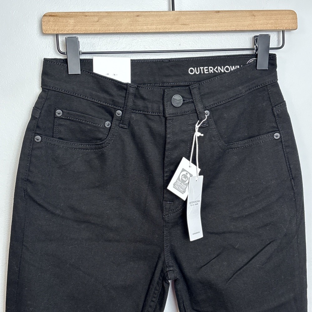 Outerknown Women's 25 Strand High Rise Skinny Jeans Black Denim - Picture 3 of 11